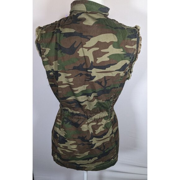 Anthropologie White Crow Camo Studded Utility Vest With Drawstring Waist - Picture 9 of 9